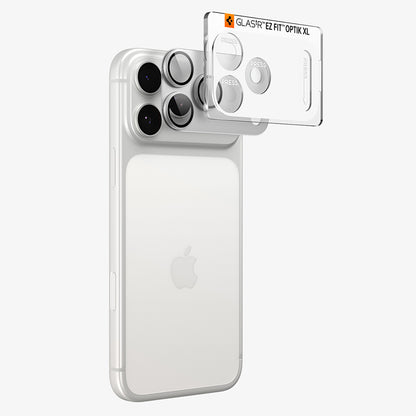 Schutzfolie für die Rückkamera Spigen GlastR EZ FIT Optik Pro XL für Apple iPhone 18 Pro, gehärtetes Glas, silber AGL12038