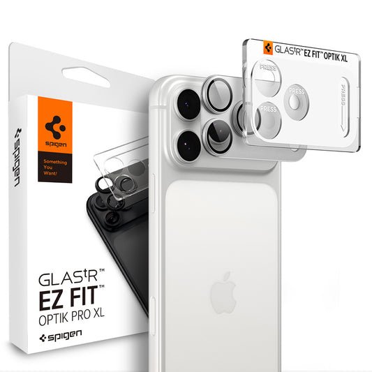 Schutzfolie für die Rückkamera Spigen GlastR EZ FIT Optik Pro XL für Apple iPhone 18 Pro, gehärtetes Glas, silber AGL12038