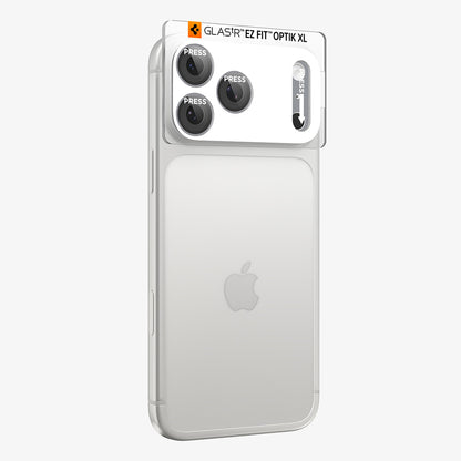 Schutzfolie für die Rückkamera Spigen GlastR EZ FIT Optik Pro XL für Apple iPhone 18 Pro, gehärtetes Glas, silber AGL12038