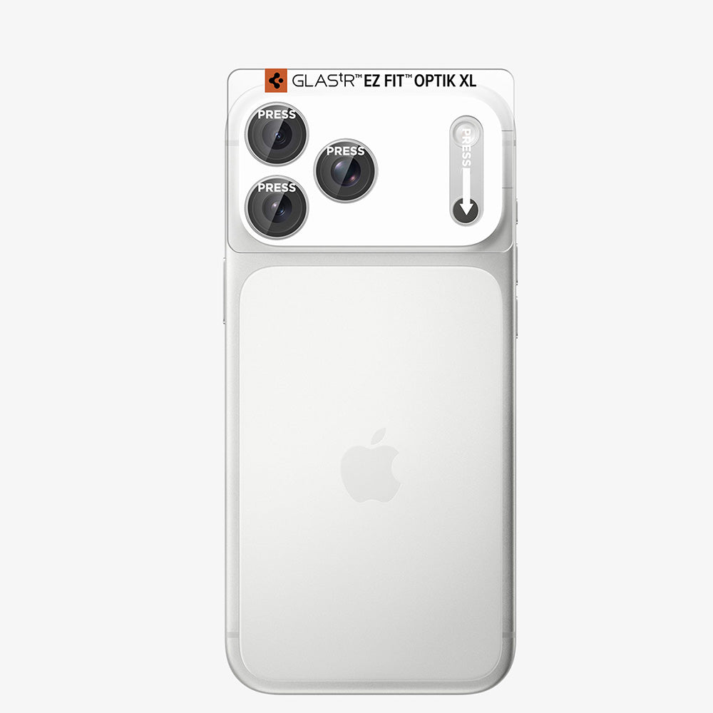 Schutzfolie für die Rückkamera Spigen GlastR EZ FIT Optik Pro XL für Apple iPhone 18 Pro, gehärtetes Glas, silber AGL12038