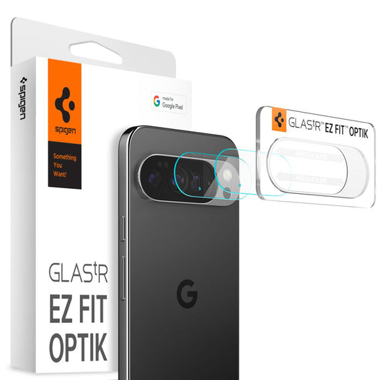 Film de protection pour caméra arrière Spigen GlastR Optik pour Google Pixel 10 Pro, Verre trempé, Lot de 2 pièces, Transparent AGL09662
