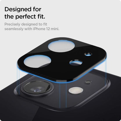 Techsuit Rear Camera Protective Film for Apple iPhone 12, Tempered Glass, Black