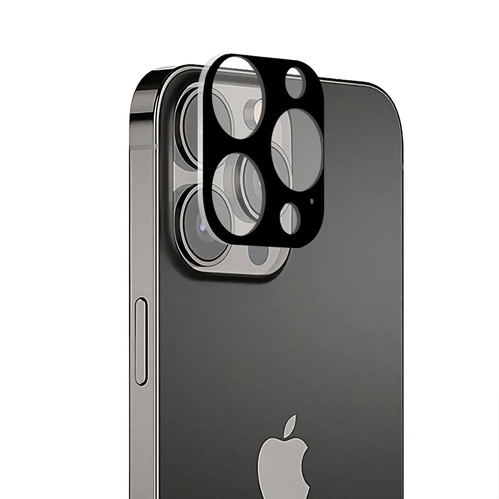 Techsuit Rear Camera Protective Film for Apple iPhone 13 Pro Max / 13 Pro, Tempered Glass, Black