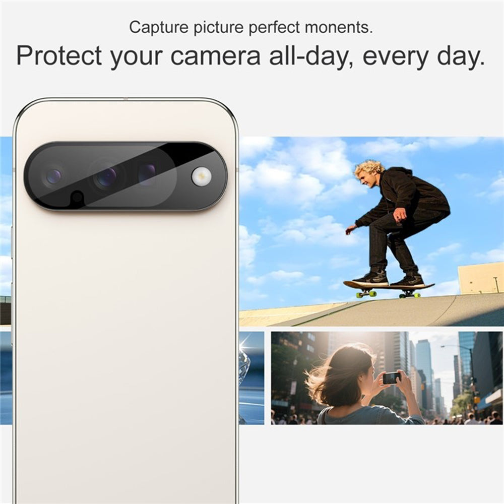 Film de protection pour caméra arrière Techsuit pour Google Pixel 10, verre trempé, noir