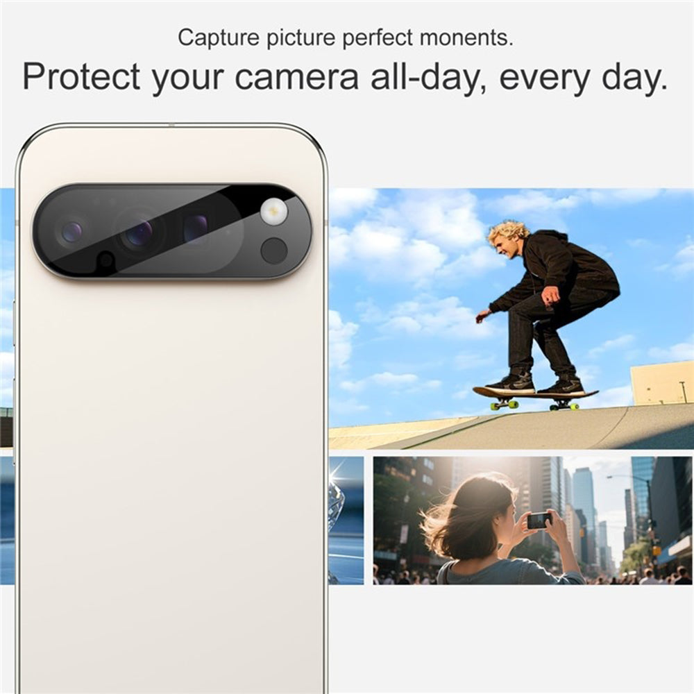 Techsuit Rückkamera-Schutzfolie für Google Pixel 10 Pro XL, gehärtetes Glas, schwarz