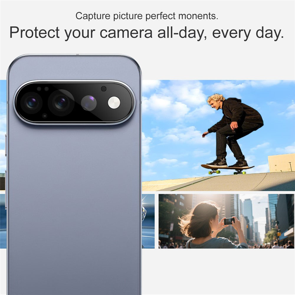Techsuit Rückkamera-Schutzfolie für Google Pixel 11 Pro, gehärtetes Glas, schwarz