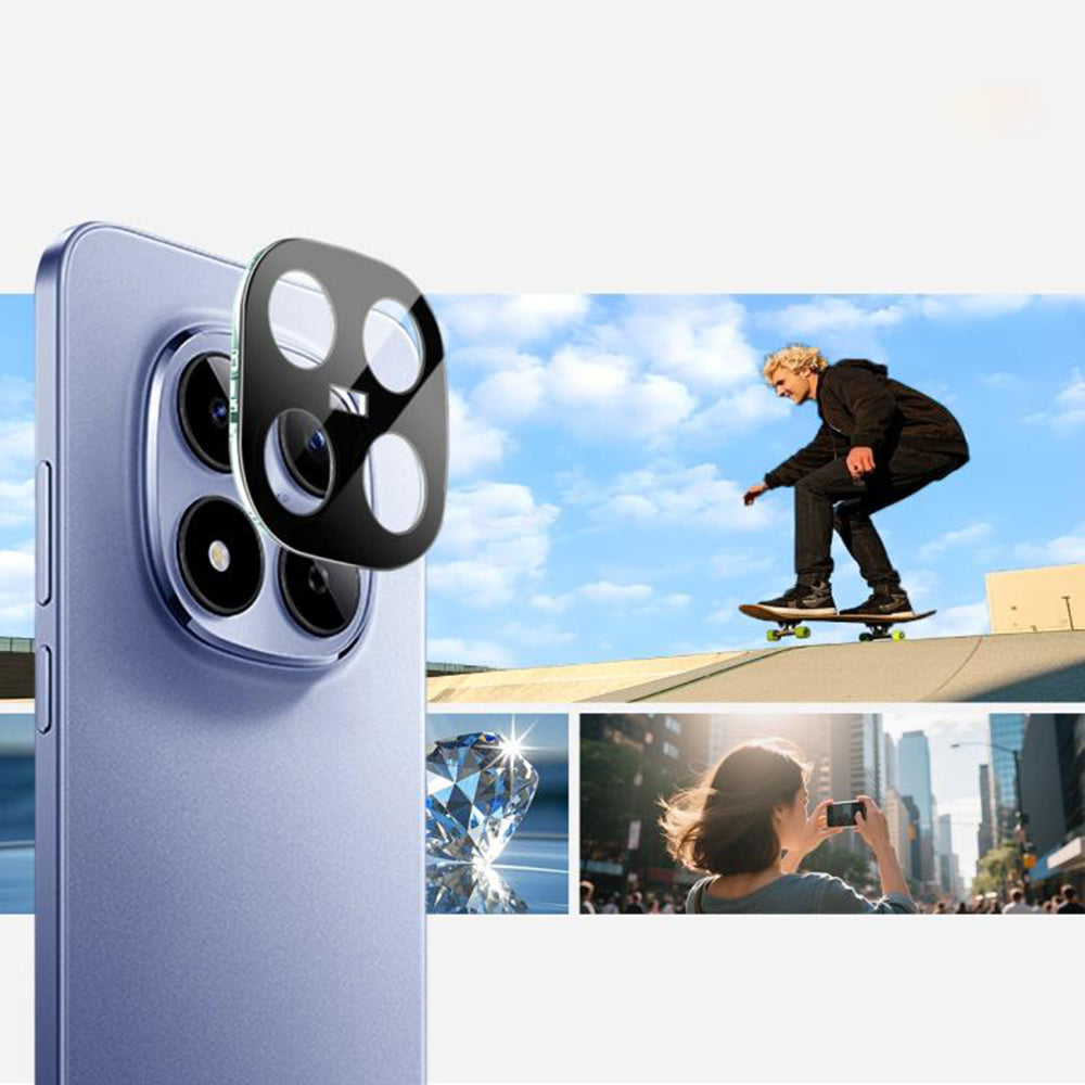 Film de protection pour caméra arrière Techsuit pour Xiaomi Poco M8 Pro / Redmi Note 15 Pro+ 5G, Verre Trempé, Noir