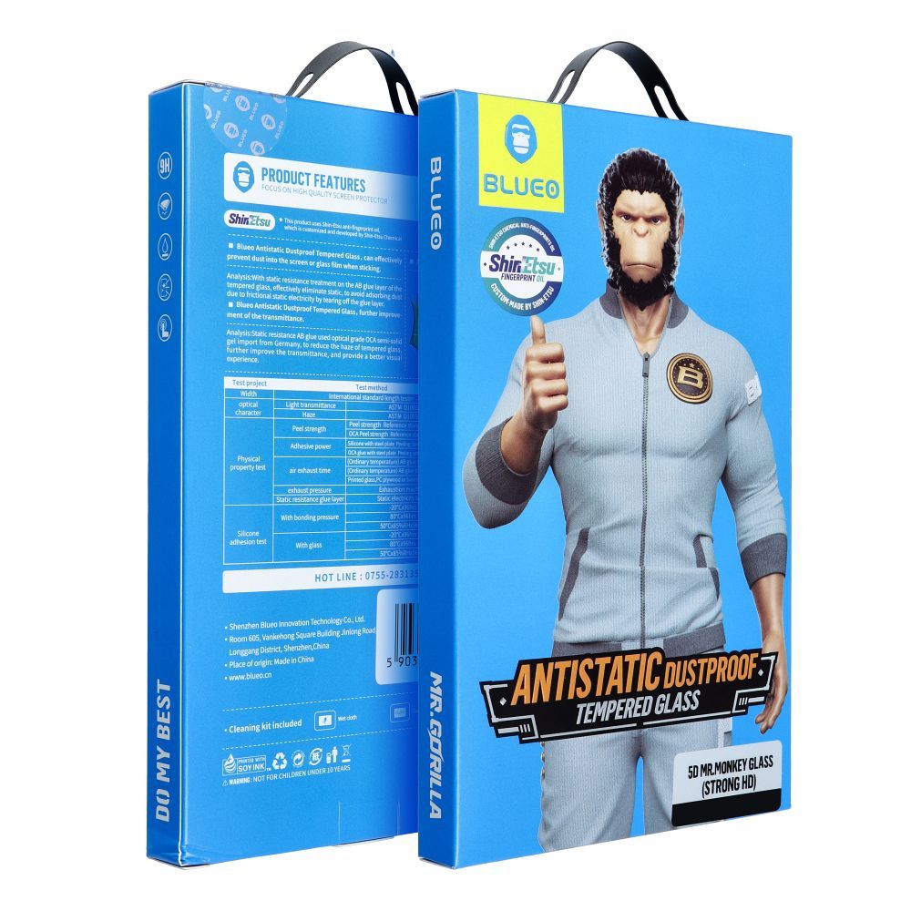 Film de protection d'écran Blueo pour Samsung Galaxy S24 S921, Verre Trempé, Full Glue, 5D, Noir