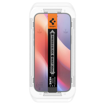 Film de protection écran Privacy Spigen GlastR EZ FIT pour Apple iPhone 17 Pro / 17 / 16 Pro, Verre Trempé, Full Glue, Set 2 pièces AGL07929