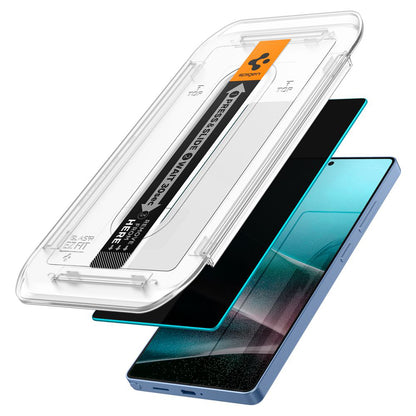 Privacy-Schutzfolie Spigen GlastR EZ FIT HD für Samsung Galaxy S25 Ultra S938, gehärtetes Glas, Vollkleber, 2er-Set AGL09335