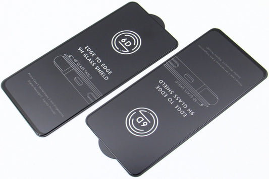 Film de protection d'écran OEM pour Apple iPhone 17e / 16e / 14 / 13 Pro, Verre trempé, Collage complet, Lot de 10 pièces, 6D, Noir