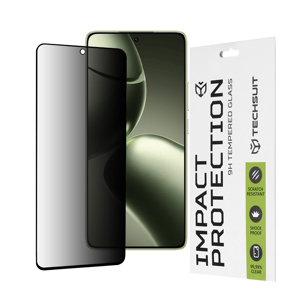 Privacy-Schutzfolie Techsuit für Xiaomi 14T Pro / 14T, gehärtetes Glas, Full Glue, 111D