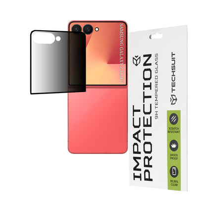 Film de protection d'écran extérieur Privacy Techsuit pour Samsung Galaxy Z Flip7 F766, Verre trempé, Collage intégral, 111D