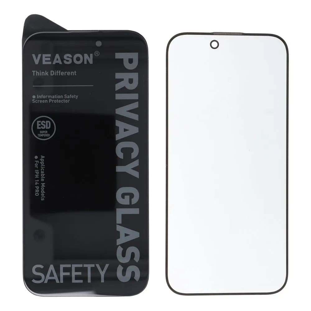 Veason Privacy Screen Protector for Apple iPhone 16 Pro, Tempered Glass, Full Glue, 6D