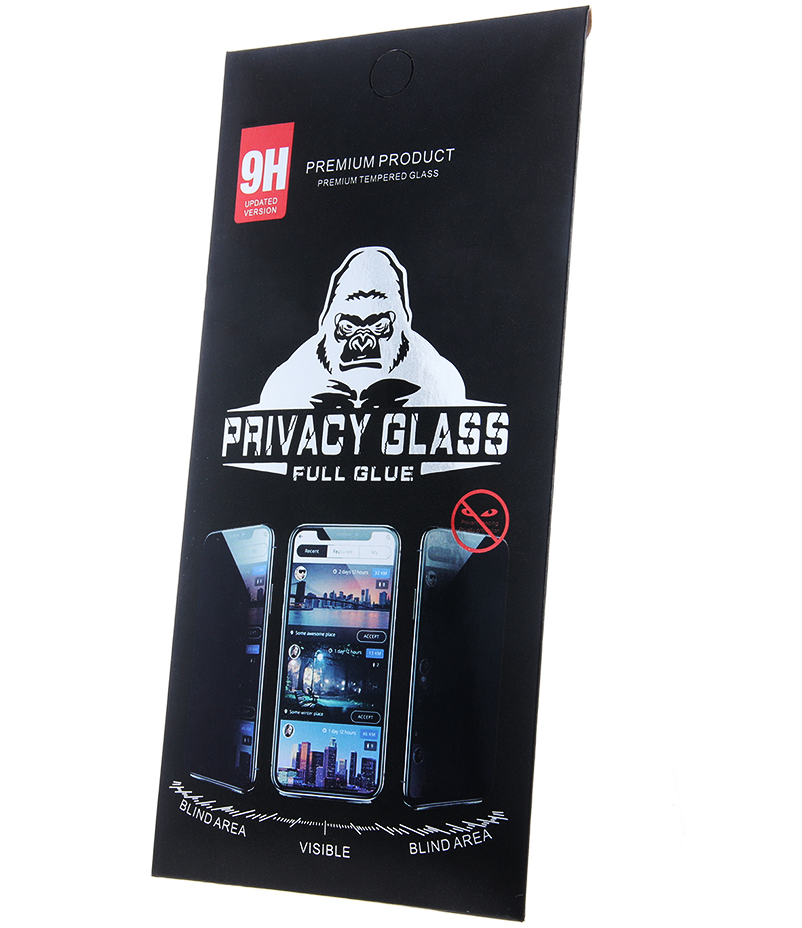 OEM Privacy Displayschutzfolie aus Glas für Apple iPhone 18 Pro Max, gehärtetes Glas, Full Glue