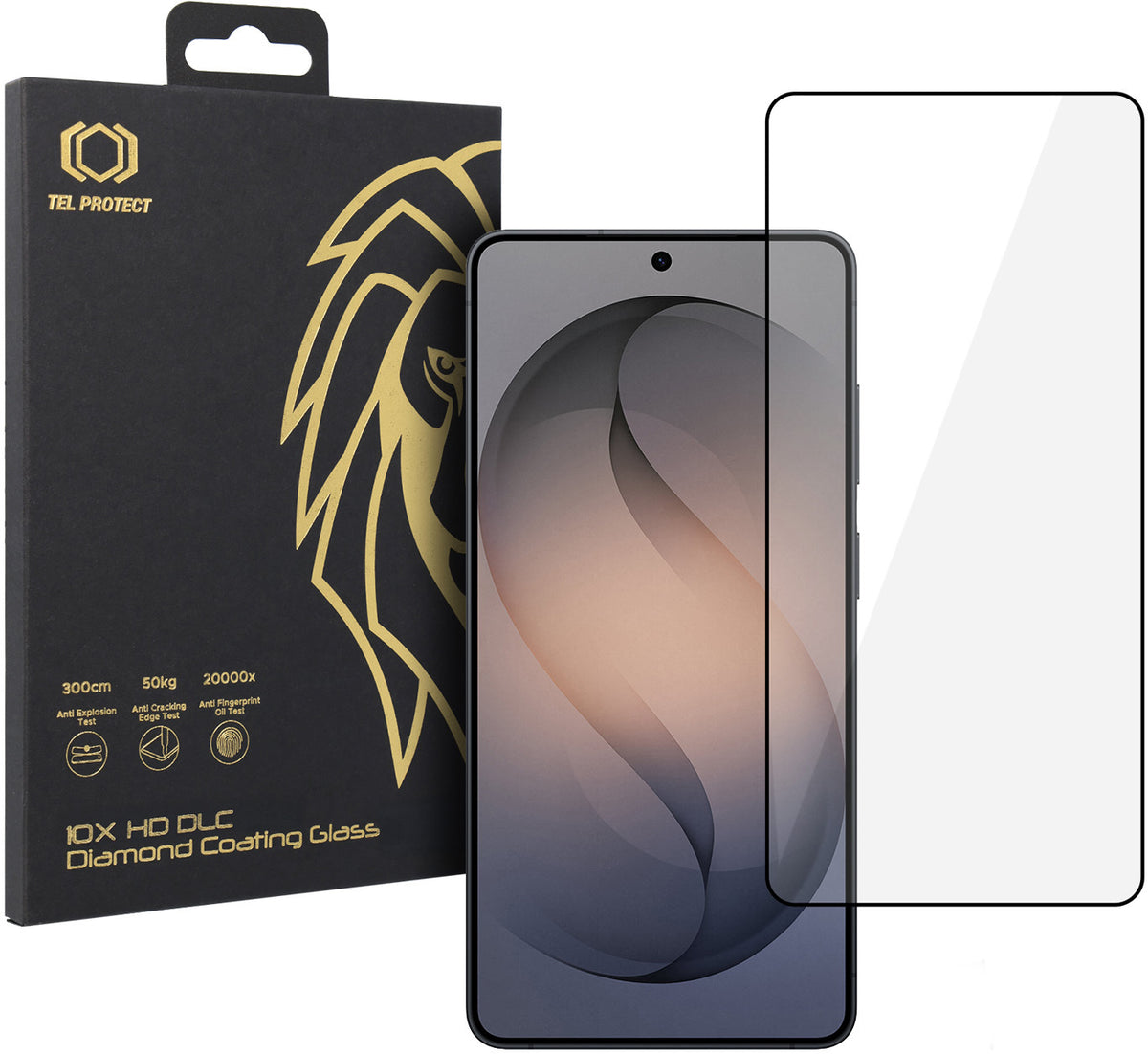 Film de protection d’écran Tel Protect 10X HD DLC Diamond Coating pour Samsung Galaxy S26 Ultra S948, verre trempé, adhésif intégral, noir