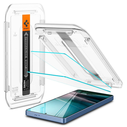 Schutzfolie Spigen GlastR EZ FIT HD für Samsung Galaxy S25 Ultra S938, Gehärtetes Glas, Vollverklebung, Set 2 Stück AGL09082