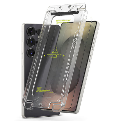 Film de protection d'écran Ringke Easy Slide pour Samsung Galaxy S25 Ultra S938, Verre Trempé, Full Glue, Lot de 2 pièces