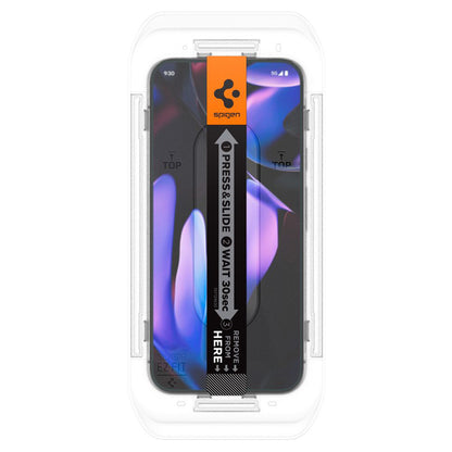 Privacy Displayschutzfolie Spigen GlastR EZ FIT für Google Pixel 9 / 9 Pro, gehärtetes Glas, Full Glue, 2er-Set