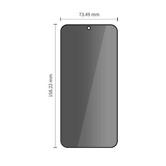 Film de protection d'écran Privacy Tech-Protect Spy+ pour Samsung Galaxy A57 5G / A37 5G / S25 FE, Verre trempé, Collage complet, Lot de 2 pièces