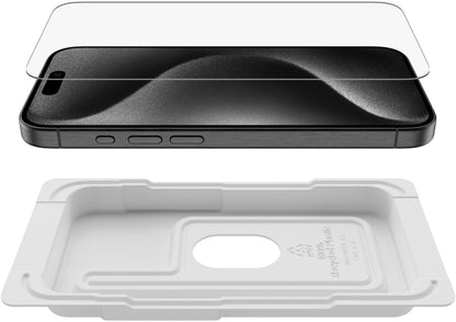 Film de protection d'écran Belkin ScreenForce TemperedGlass pour Apple iPhone 15 Pro, Verre trempé, Full Glue OVA137zz