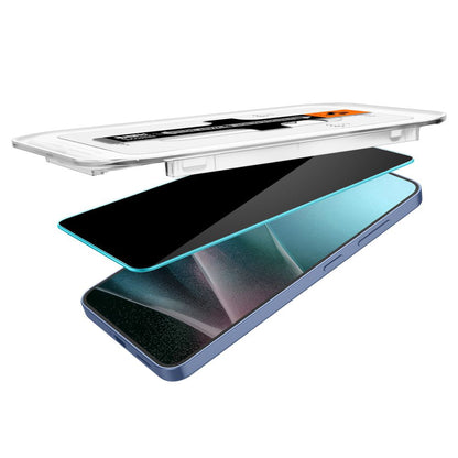 Privacy-Schutzfolie Spigen GlastR EZ FIT HD für Samsung Galaxy S25 S931 / S24 S921, gehärtetes Glas, Vollkleber, 2er-Set
