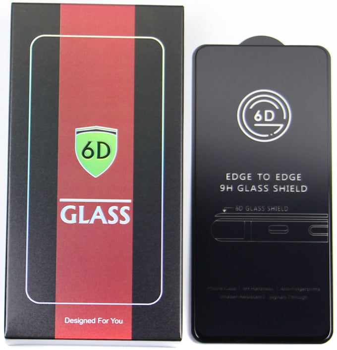 OEM Displayschutzfolie für Apple iPhone 17e / 16e / 14 / 13 Pro, gehärtetes Glas, Vollkleber, 10 Stück Set, 6D, Schwarz