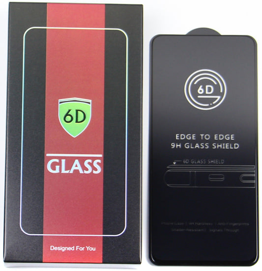 Film de protection d'écran OEM pour Apple iPhone 17e / 16e / 14 / 13 Pro, Verre trempé, Collage complet, Lot de 10 pièces, 6D, Noir
