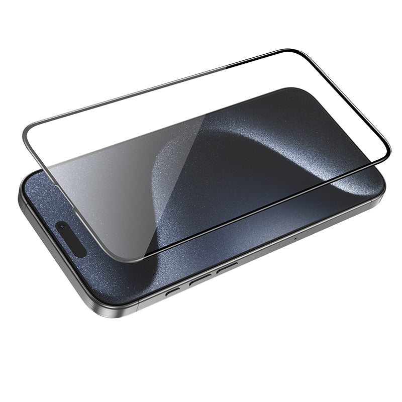 HOCO G16 Screen Protector for Apple iPhone 16 Pro Max, Tempered Glass, Full Glue, 5D, Black