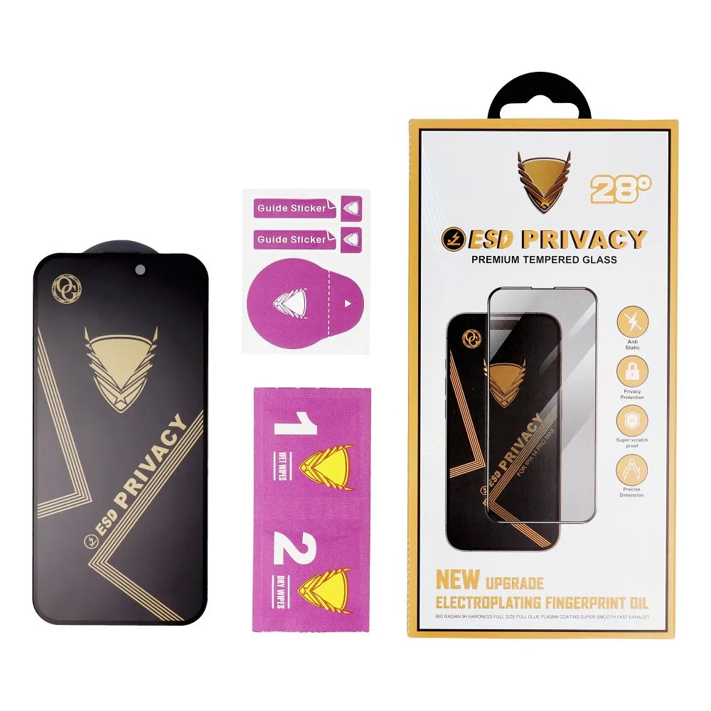 Schutzfolie Privacy OG Premium für Apple iPhone 17 Pro Max, gehärtetes Glas, Vollkleber