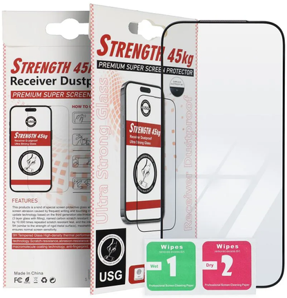 Film de protection d'écran OEM Ultra Strong 45KG pour Apple iPhone 14 Plus / 13 Pro Max, Verre Trempé, Collage Complet, 2.5D, Noir