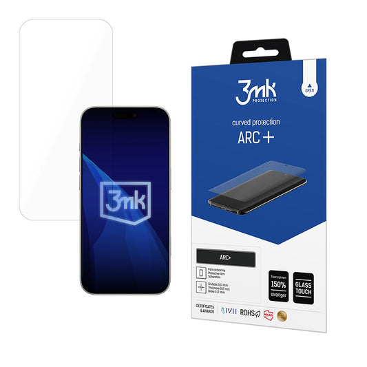 Film de protection écran 3MK ARC+ pour Apple iPhone 17, Plastique