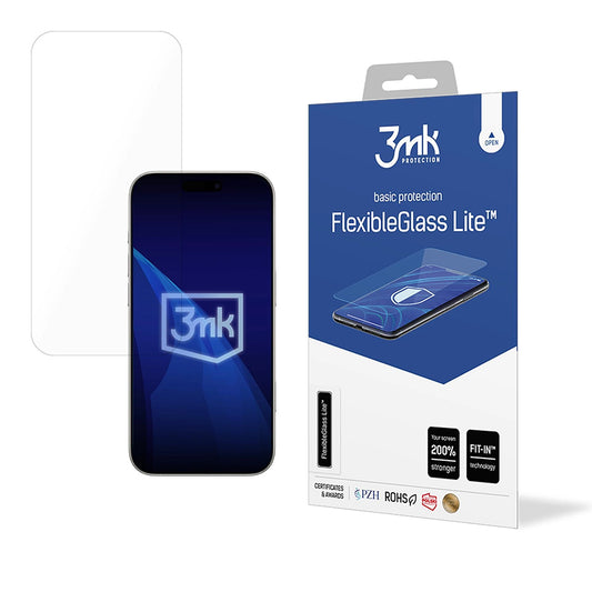 Film de protection d'écran 3MK FlexibleGlass Lite pour Apple iPhone 17, Verre Flexible, Full Glue