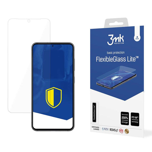 Film de protection d'écran 3MK FlexibleGlass Lite pour Samsung Galaxy S24 S921, Verre Flexible, Collage Complet