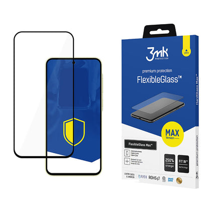3MK FlexibleGlass Max Screen Protector for Samsung Galaxy A35 5G A356, Flexible Glass, Full Glue, Black