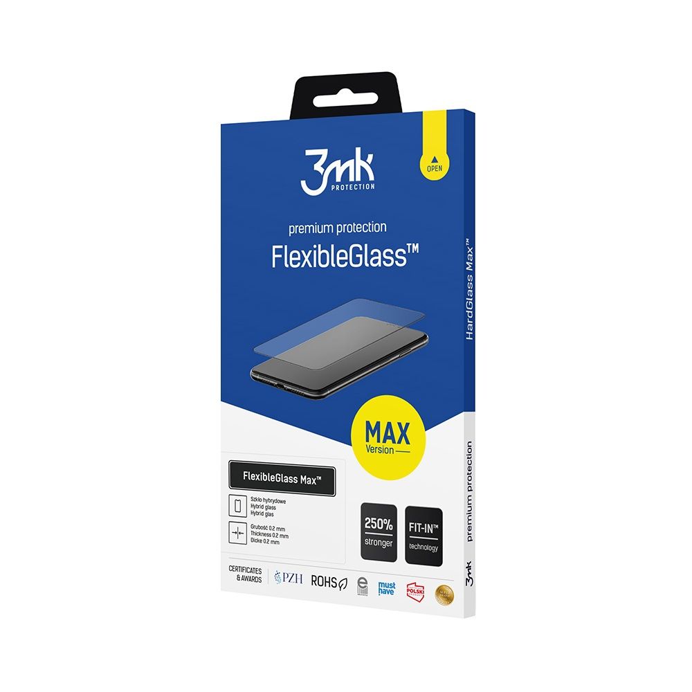 3MK FlexibleGlass Max Screen Protector for Samsung Galaxy A35 5G A356, Flexible Glass, Full Glue, Black