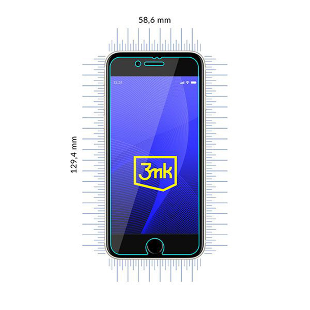 Film de protection d'écran 3MK FlexibleGlass pour Apple iPhone SE (2022) / SE (2020) / 8 / 7, Verre Flexible, Collage Complet