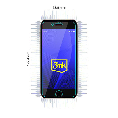 Film de protection d'écran 3MK FlexibleGlass pour Apple iPhone SE (2022) / SE (2020) / 8 / 7, Verre Flexible, Collage Complet