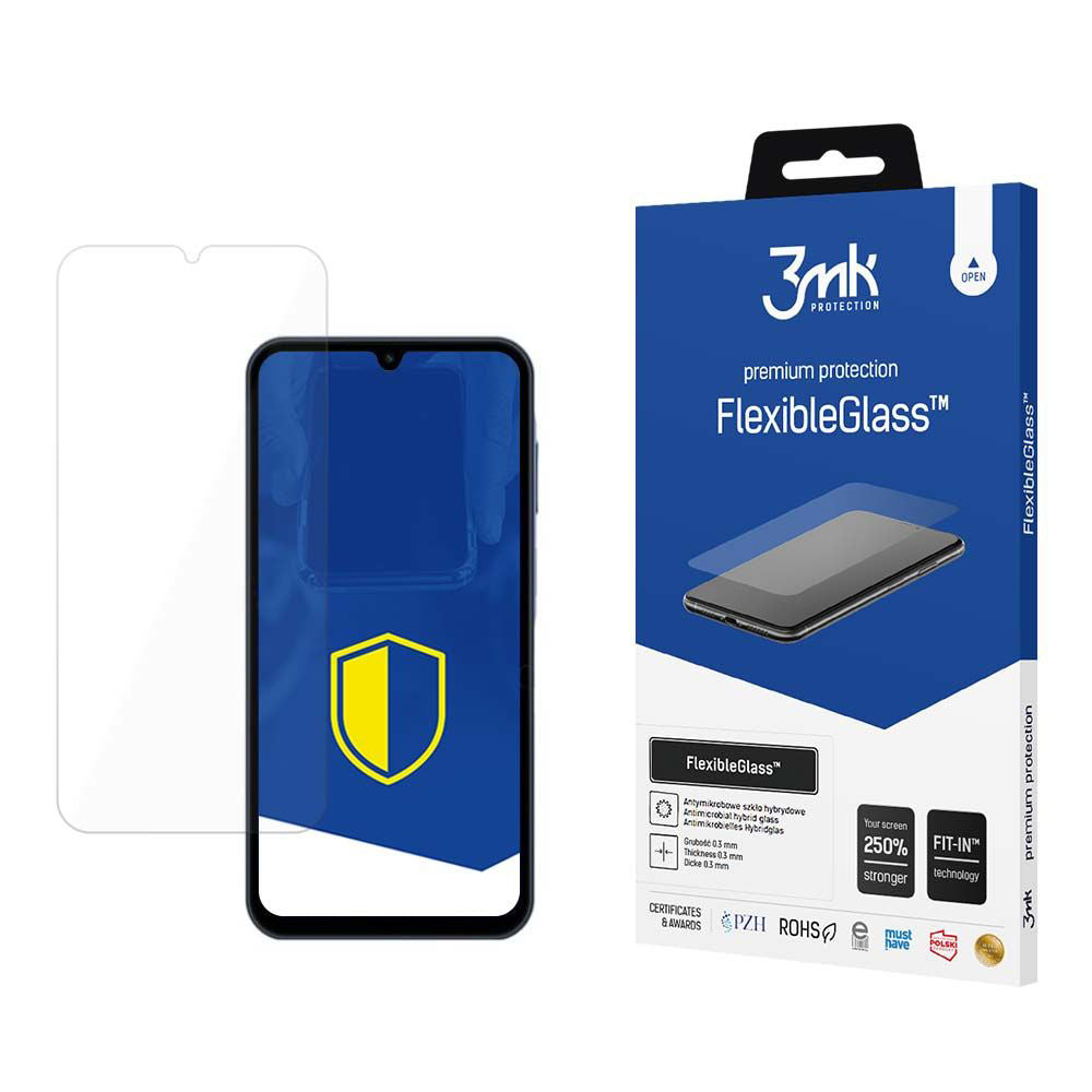 Film de protection d'écran 3MK FlexibleGlass pour Samsung Galaxy A15 5G A156 / A15 A155, Verre Flexible, Full Glue