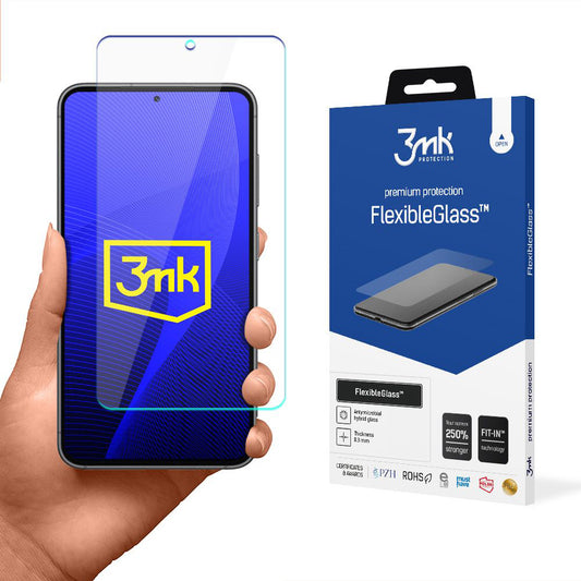 3MK FlexibleGlass Displayschutzfolie für Samsung Galaxy S23 S911, Flexibles Glas, Vollflächig Klebend