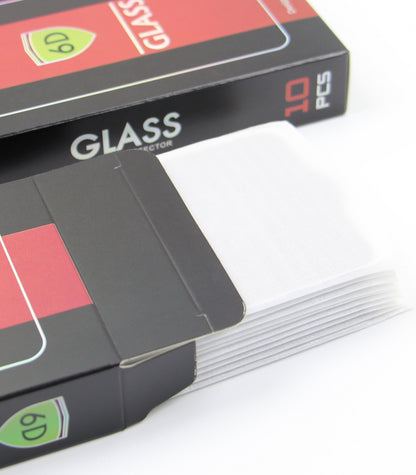 OEM Displayschutzfolie für Apple iPhone 17e / 16e / 14 / 13 Pro, gehärtetes Glas, Vollkleber, 10 Stück Set, 6D, Schwarz