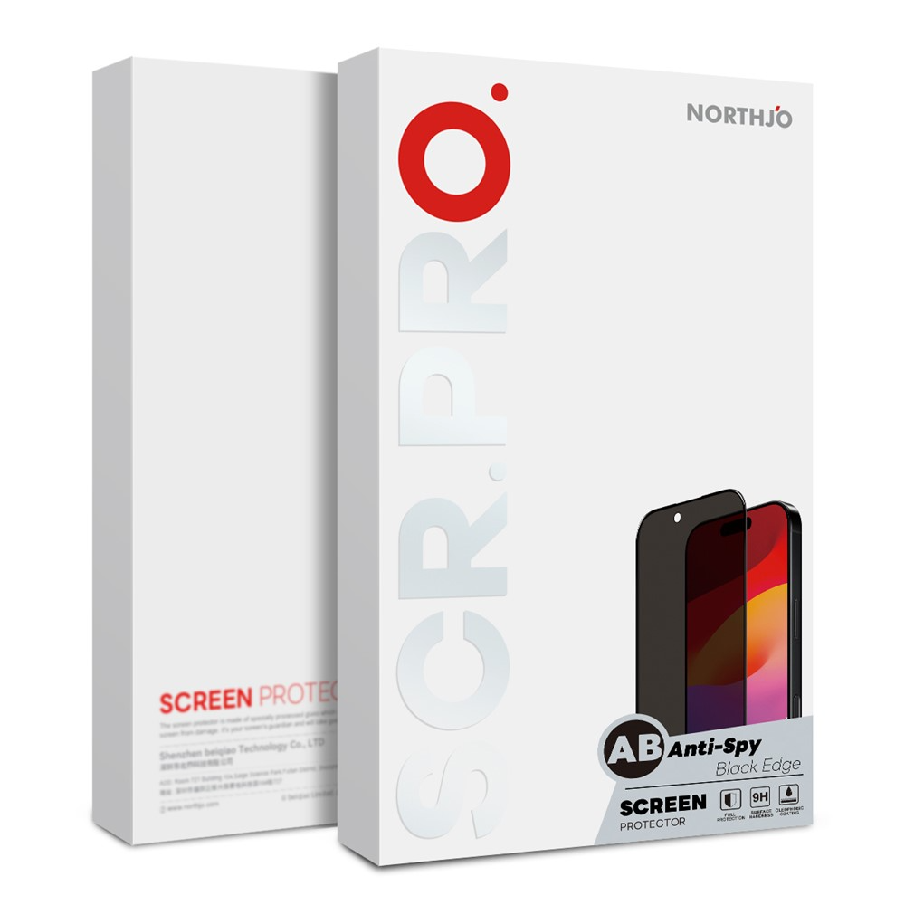 Film de protection d'écran Privacy Northjo pour Samsung Galaxy S26 FE, Verre trempé, Collage complet, Lot de 2 pièces