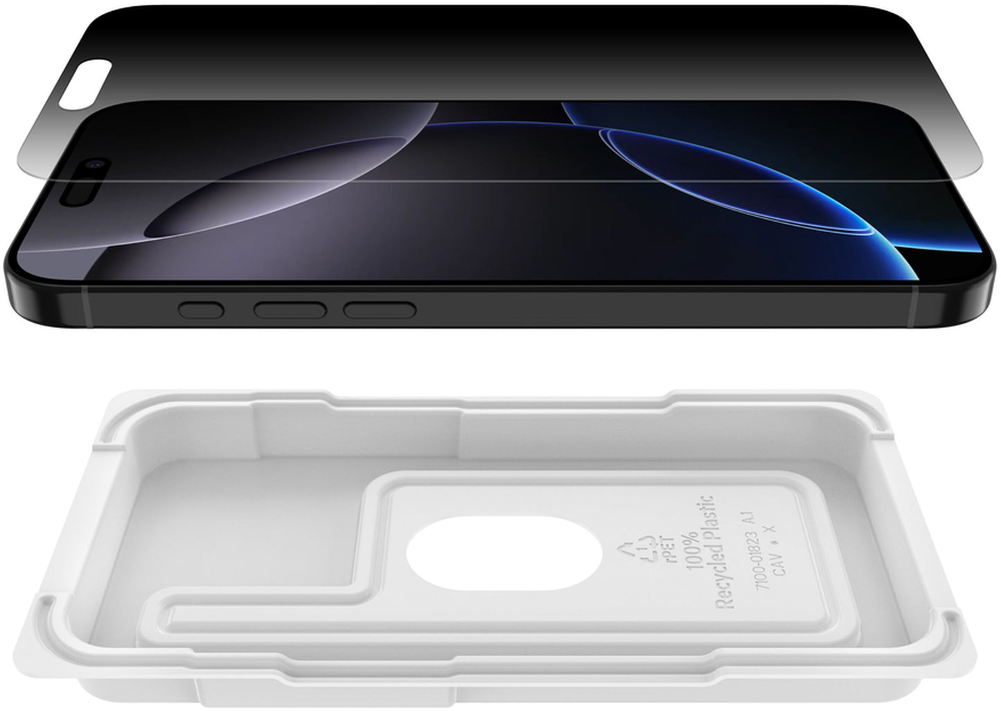 Film de protection d'écran Privacy Belkin ScreenForce InvisiGlass pour Apple iPhone 16 Pro Max, Verre trempé, Full Glue OVA170hq