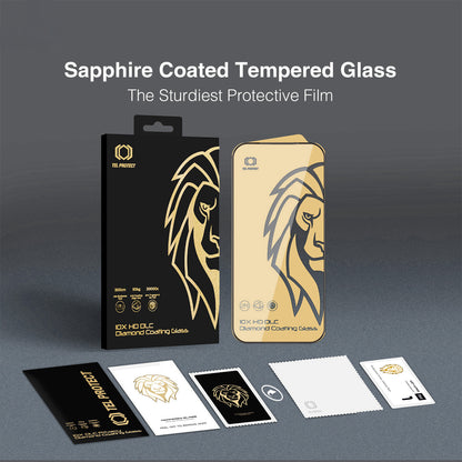 Protection d’écran Tel Protect 10X HD DLC Diamond Coating pour Apple iPhone 17 / 16 Pro, verre trempé, adhésif intégral, noir