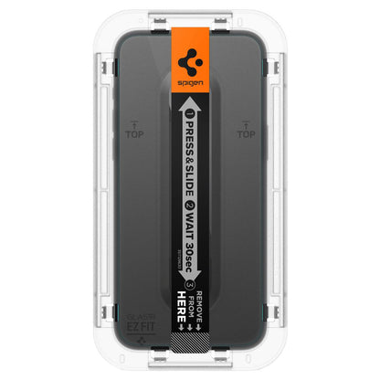 Schutzfolie Spigen GlastR EZ FIT für Apple iPhone 15 Pro Max, Gehärtetes Glas, Vollverklebung, Set 2 Stück AGL06872