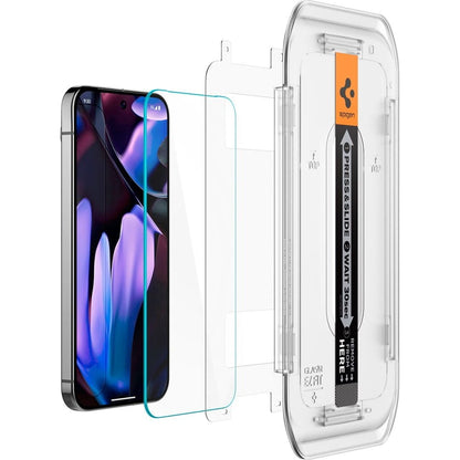 Film de protection écran Spigen GlastR EZ FIT pour Google Pixel 9 Pro XL, Verre Trempé, Full Glue, Lot de 2 pièces