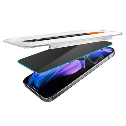 Privacy Displayschutzfolie Spigen GlastR EZ FIT für Google Pixel 9 / 9 Pro, gehärtetes Glas, Full Glue, 2er-Set