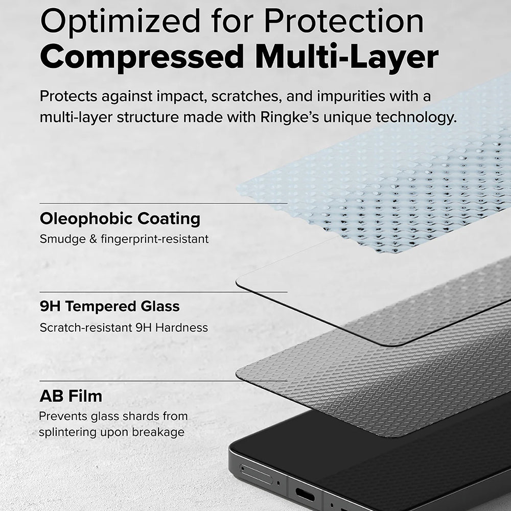 Film de protection d'écran Ringke pour OnePlus 13R, Verre Trempé, Full Glue, Lot de 2 pièces