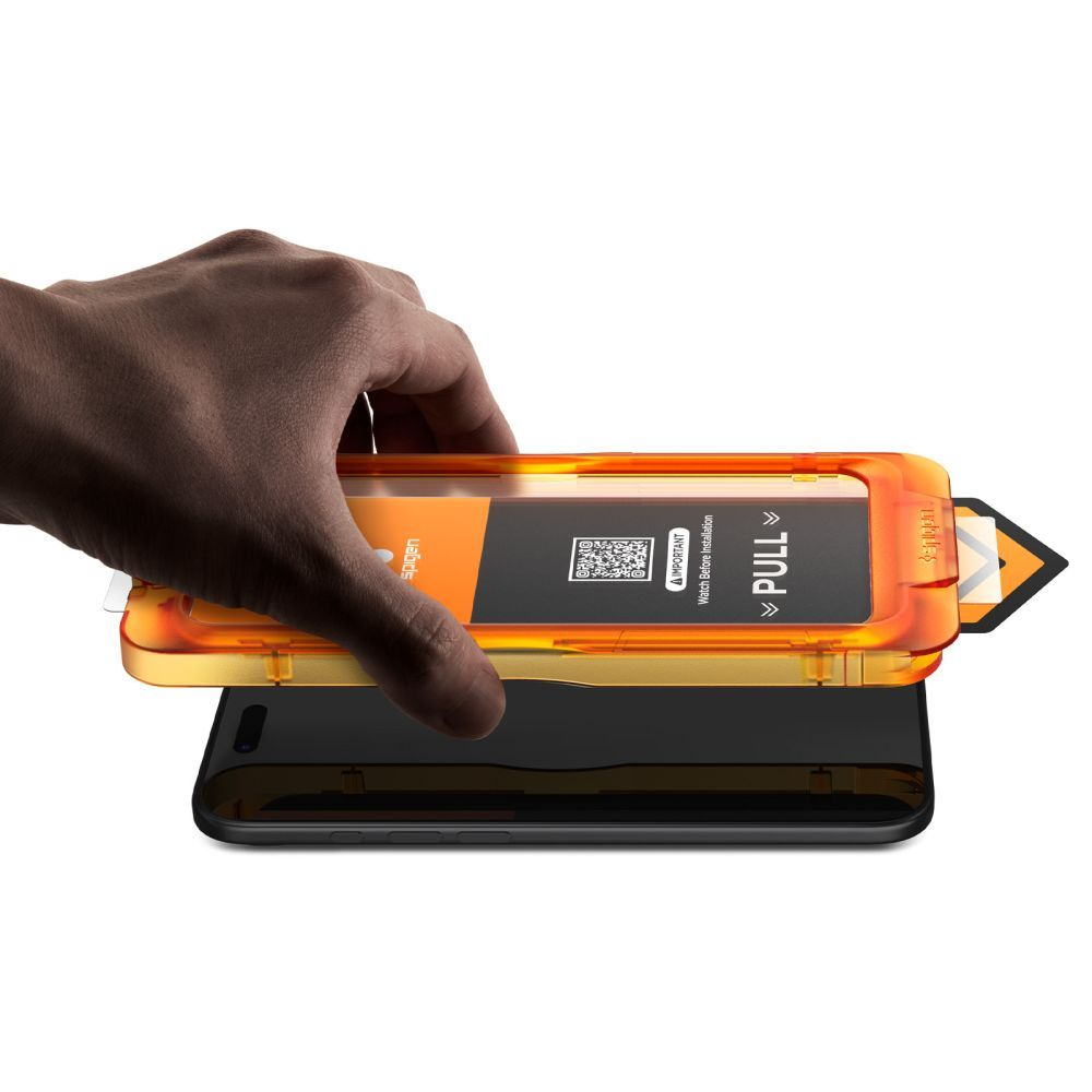 Schutzfolie Spigen GlastR Align Master Slim für Apple iPhone 17 Pro Max, Gehärtetes Glas, Vollkleber, Set 3 Stück AGL10099