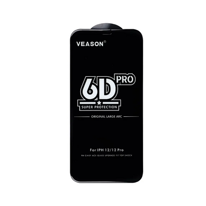 Film de protection d'écran Veason PRO pour Apple iPhone 16 / 15, Verre trempé, Collage complet, 6D, Noir